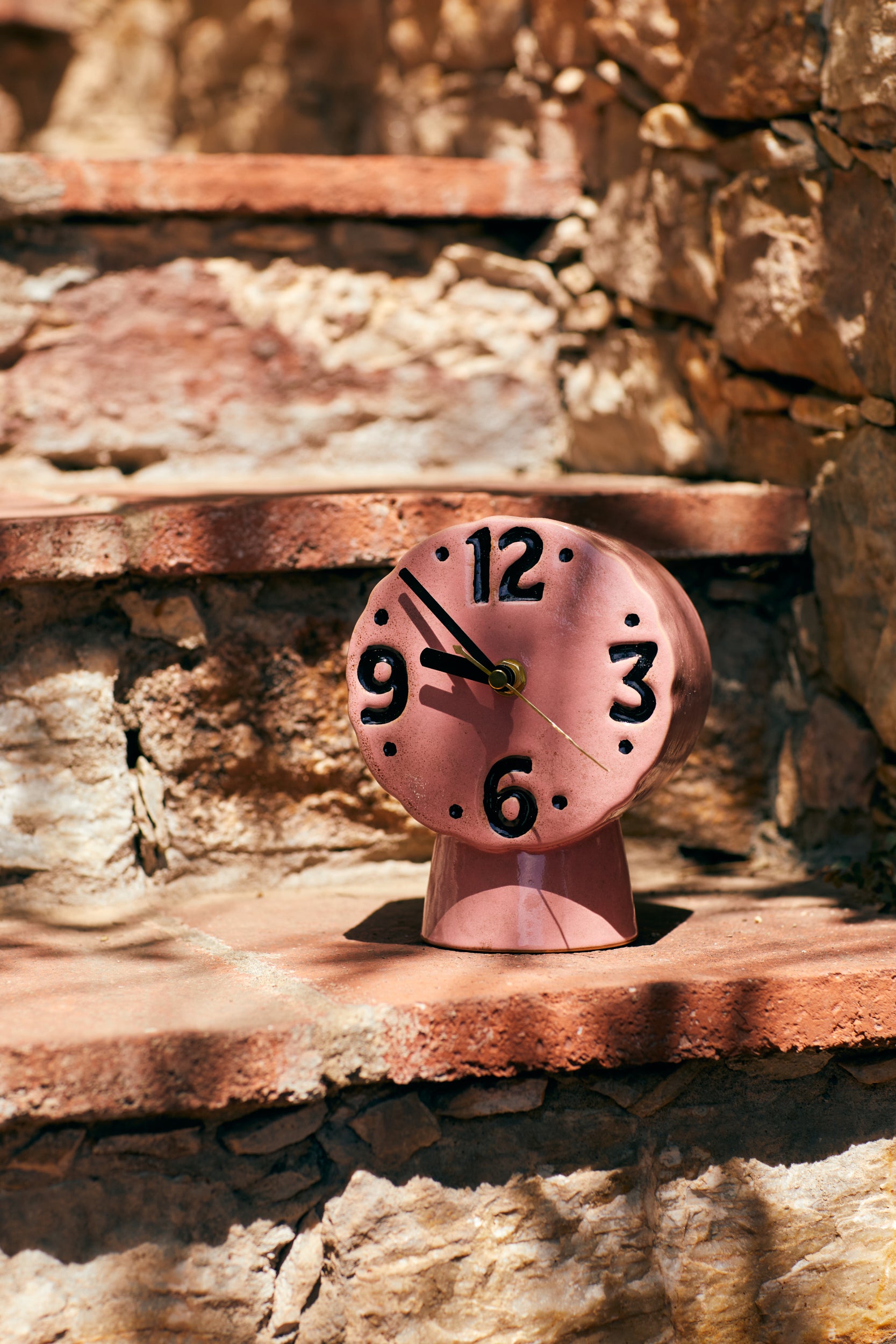 HKLIVING RETRO CERAMIC CLOCK : PINK