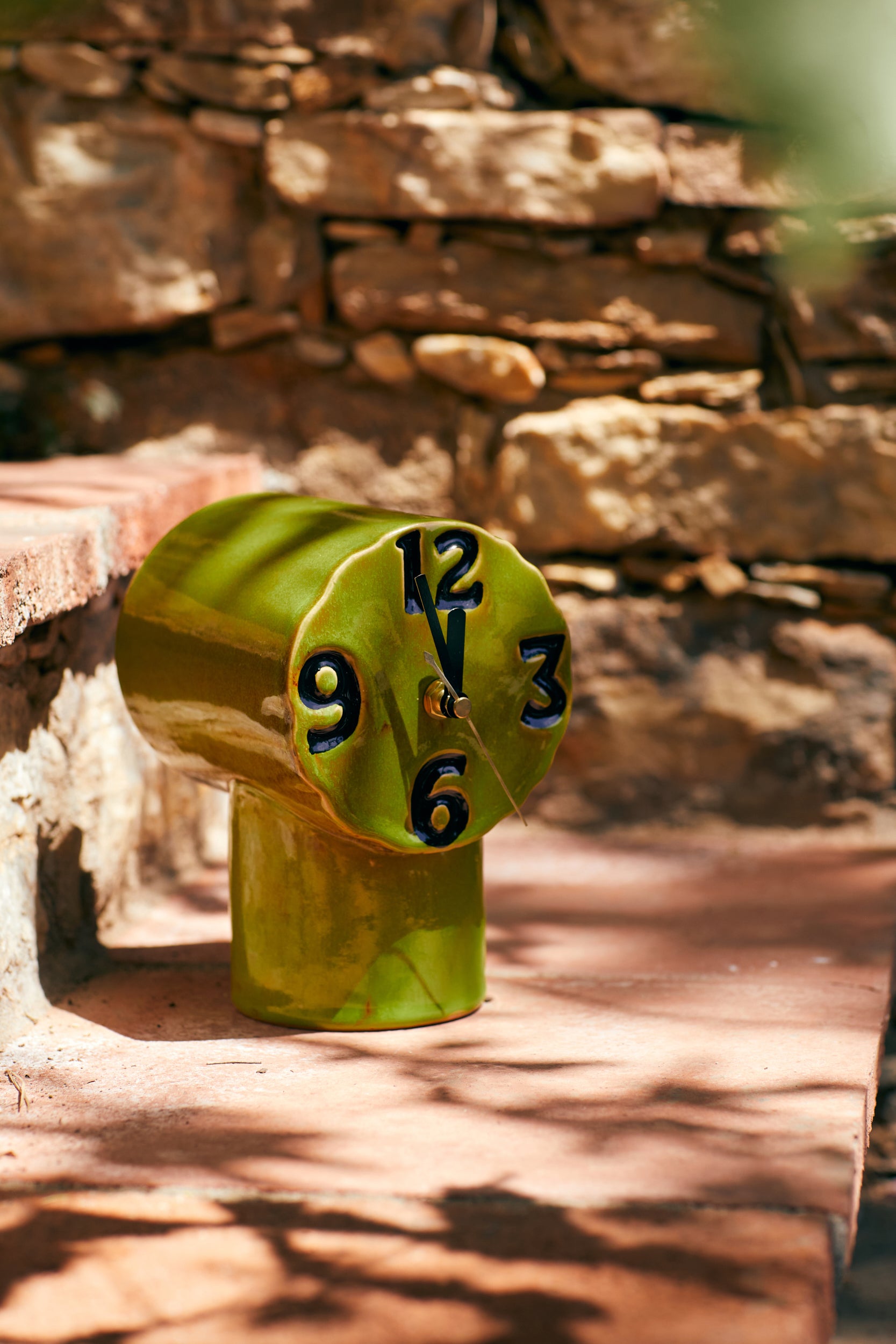 HKLIVING RETRO CERAMIC CLOCK : OLIVE