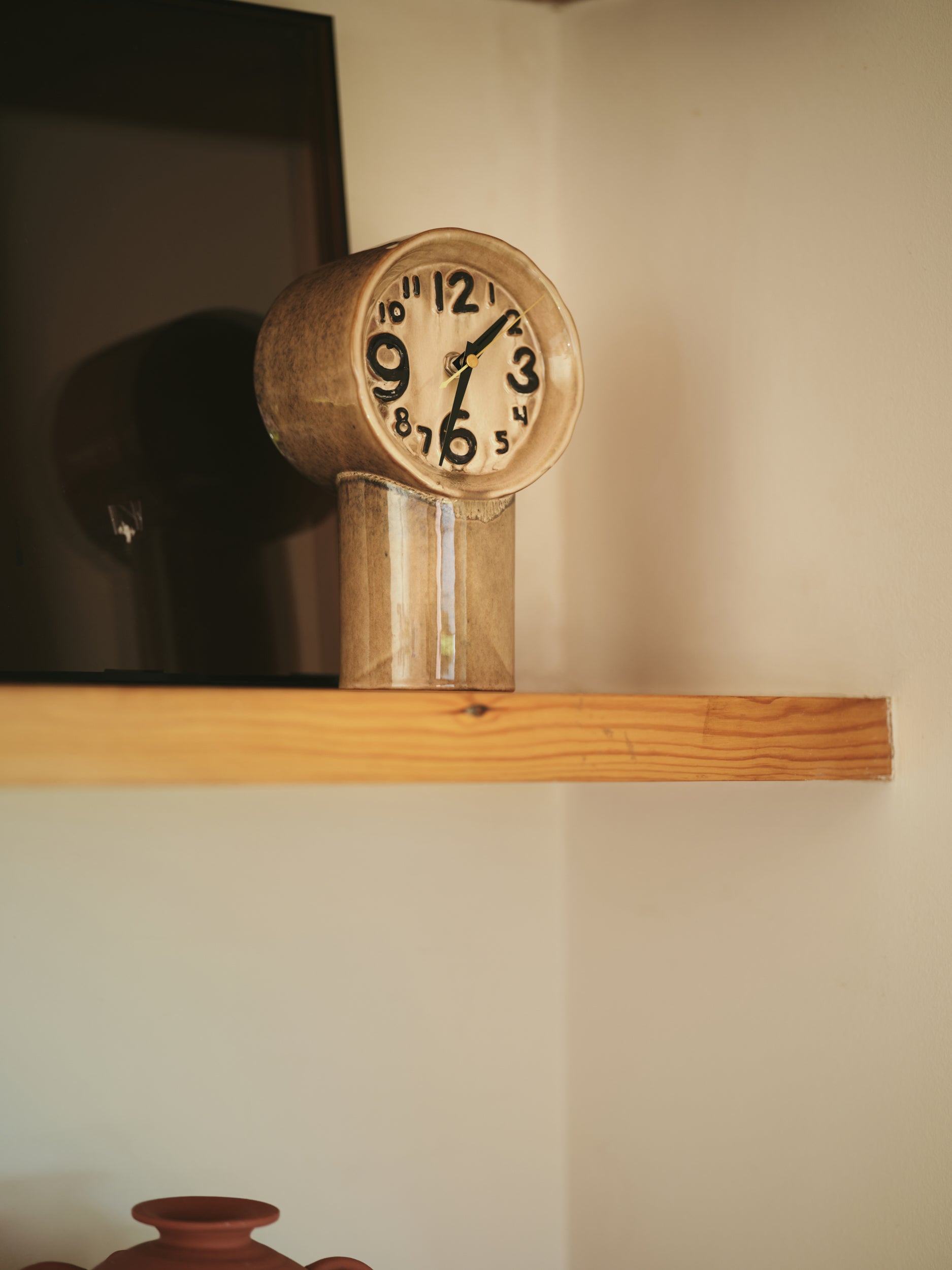 HKLIVING RETRO CERAMIC CLOCK : CREAM