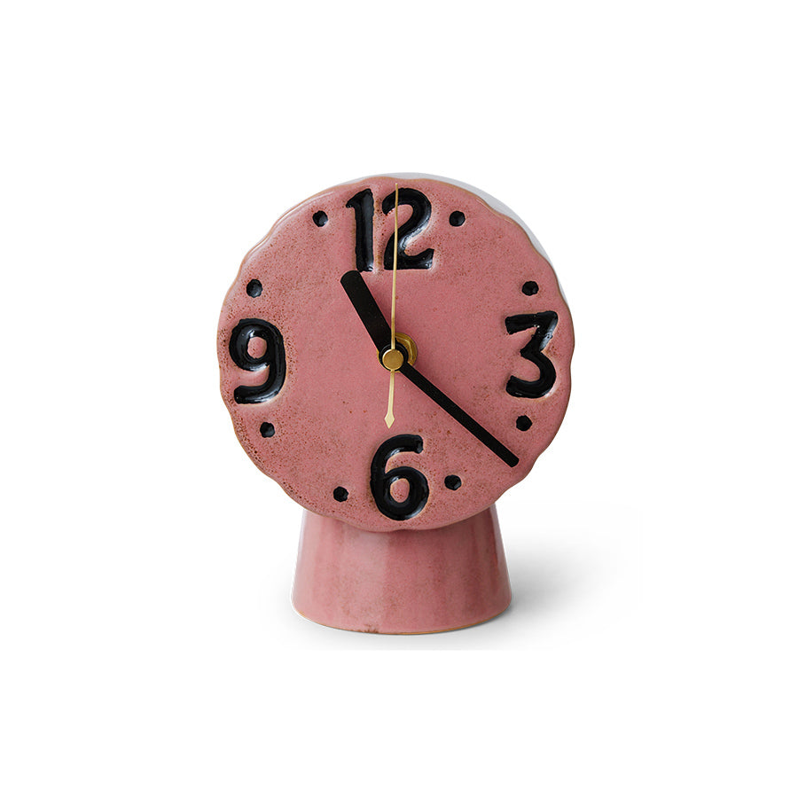 HKLIVING RETRO CERAMIC CLOCK : PINK